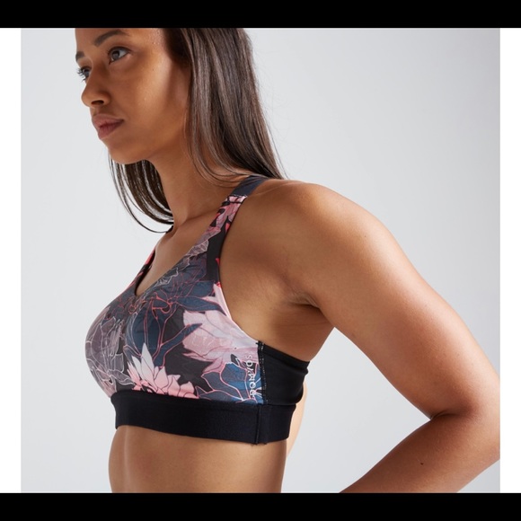 🍋2/$20 DOMYOS Women’s 500 Fitness Cardio Training Sports Bra Floral Print XS - Picture 3 of 14